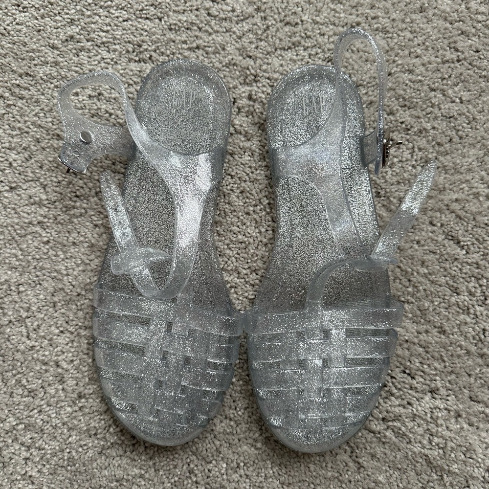 GAP Kids Silver Glitter Sandals